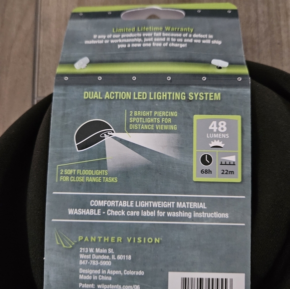 PowerCap 3555 Hands free Lighting Lightweight Washable by Panther Vision - Picture 3 of 4